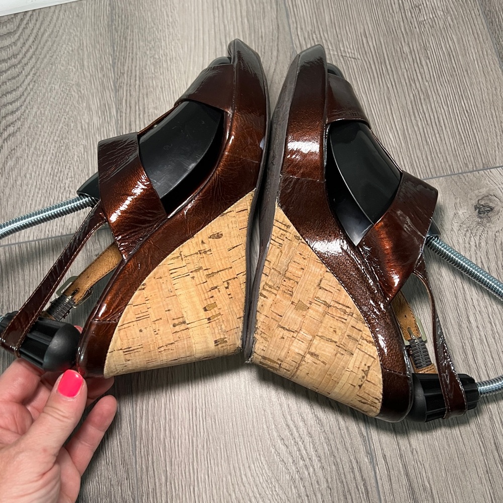 Sofft Women’s Three Ring Cork Brown Sandal Wedges‎ Size 8.5 - Picture 7 of 12